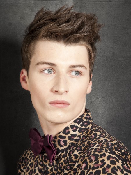 Modern men's hairstyle with punk inspired styling