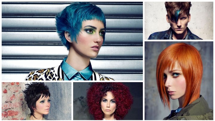 Easy haircuts with intense hair colors