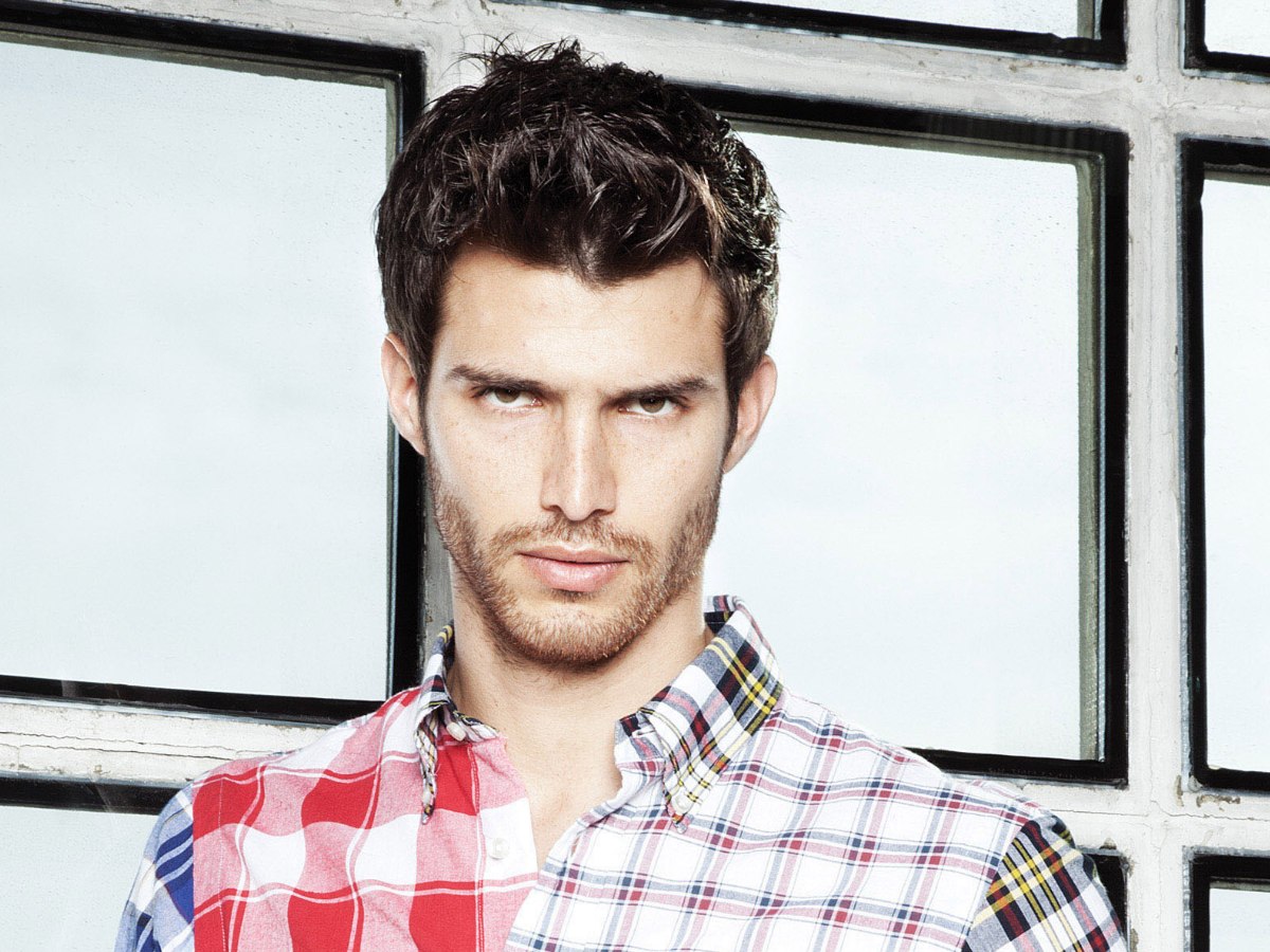 Men s Hairstyle With The Crown Styled In A Wild Manner Gel Styling Men s Hairstyle With The Crown Styled In A Wild Manner Gel Styling