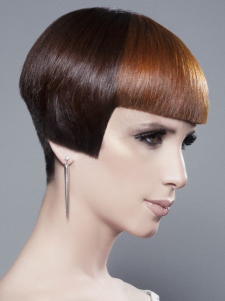 Very short bob cut with a graduated neck