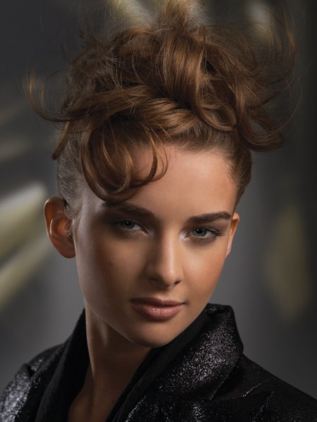 Effortless and easy-going updo for curly hair