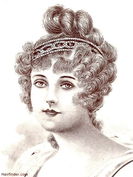 Vintage hairstyle with little curls