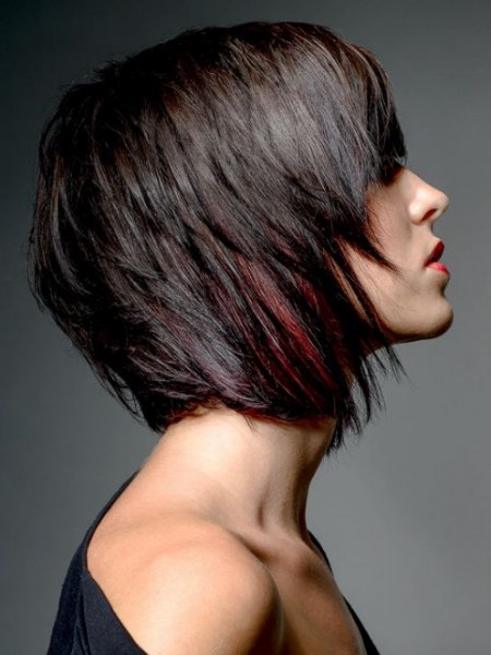 Modern bob cut with textured layers