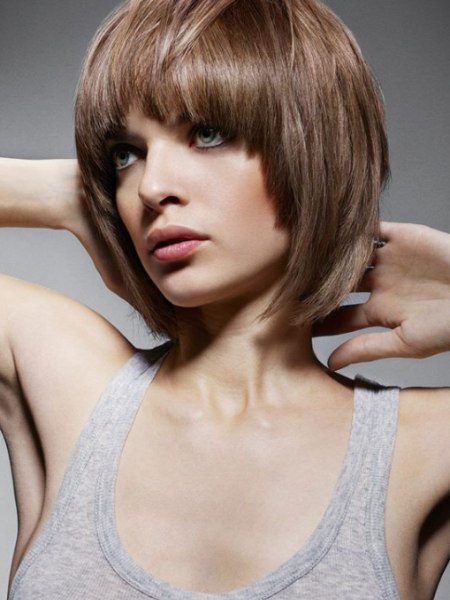 Contemporary tapered bob hairstyle