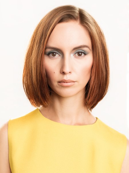 Bob haircut with slightly shorter front section