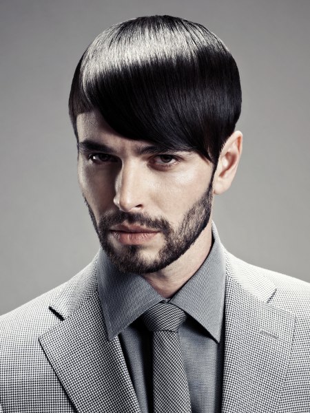 Expressive haircut for sleek male hair