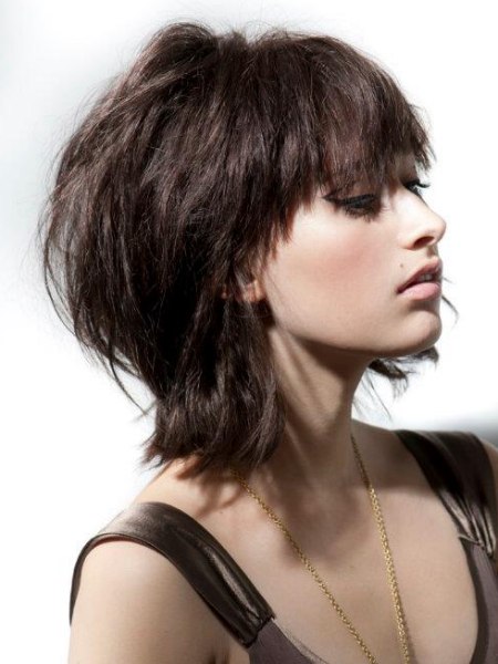 Styled unstyled look with medium length textured hair
