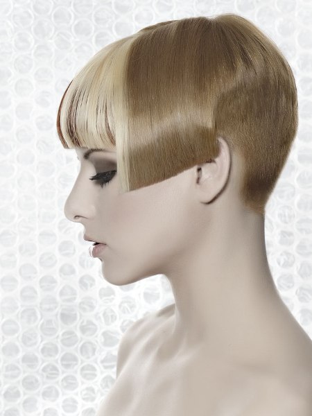 Side view of a very short haircut with a short nape