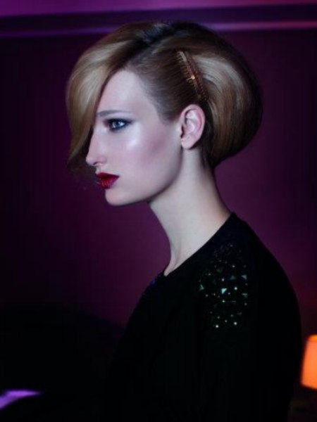Neat glamour look for short hair