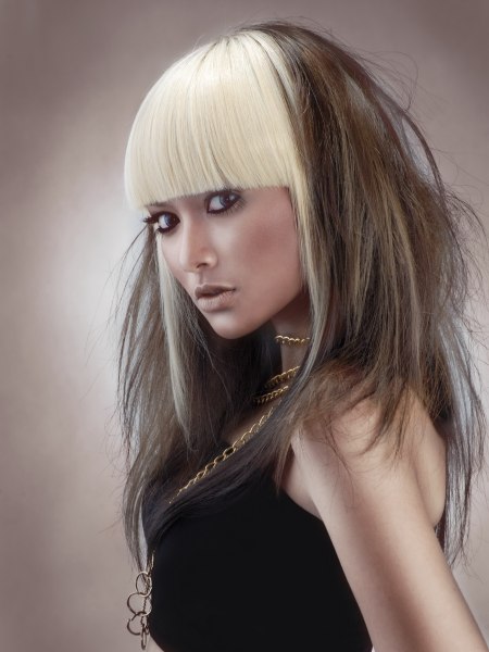 Teased hair for a long look with billowy volume