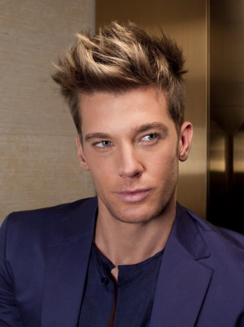 hair color highlights for men. Spiked Hair. Clean cut for men