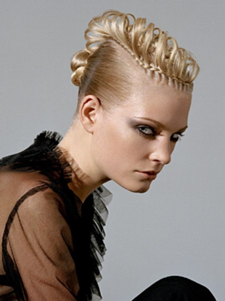 Up-do with sleek sides