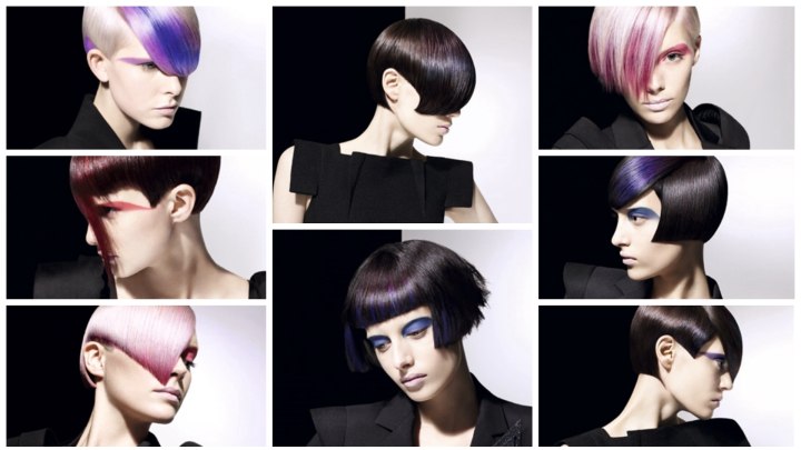 Sassoon hairstyles with modern coloring