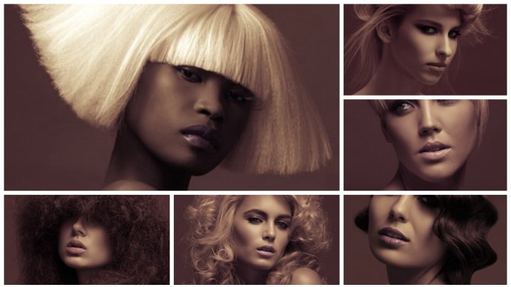 Sepia toned photos of hairstyles