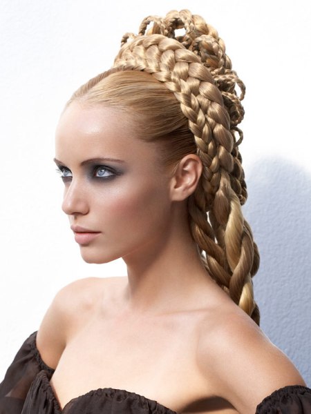 Partial updo with braiding