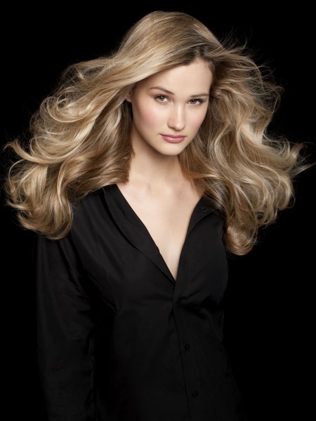 Healthy long and shiny blonde hair