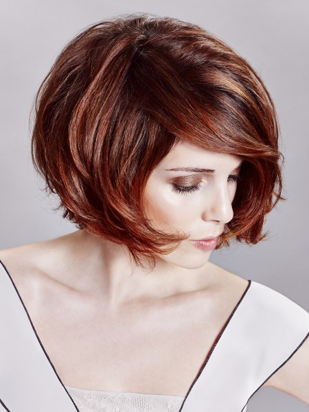 Beautiful short bob with a side part