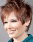 Pixie cut with slicing for hazelnut brown hair