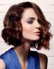 Contemporary bob with waves and curly ends