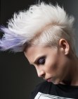 Mohawk haircut with very short sides for girls