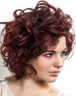 Stylish red hair with roundness and curls