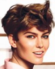 Brunette pixie cut that you can style with your fingertips