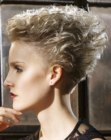 Easy to style and maintain pixie haircut with a wedge shape