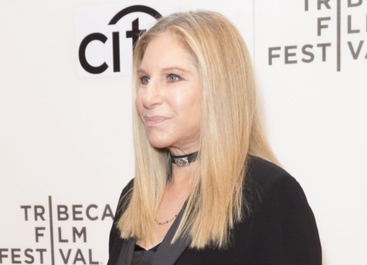 Barbra Streisand with sleek long hair