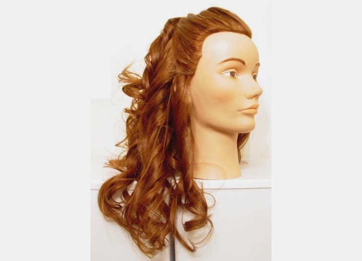 Long hairstyle with spiraling curls