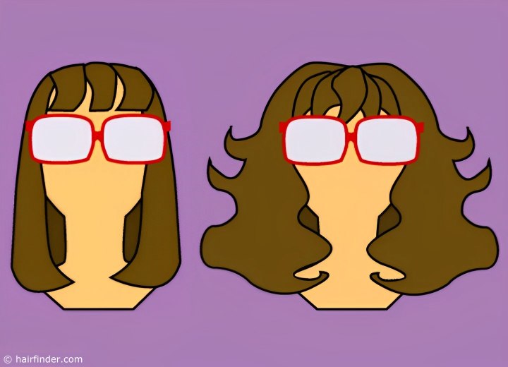 Hairstyles suitable for large framed glasses