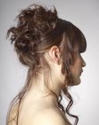 Hair up style with spiral curls and twirls