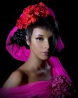Modedrn wedding hairstyle with flowers