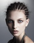 Hairstyle with cornrow braids
