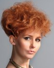 Curly updo for copper hair