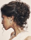 Neat updo for hair with curls