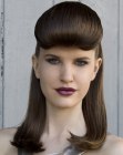 1940s hairstyle with rolled bangs