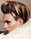 Smooth updo with a hairpin
