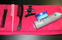 Tools and hair products to create a double twist