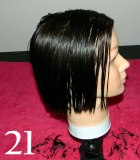 Curving of the hair of a short bob