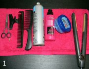 Tools and hair products to create a soft curls upstyle