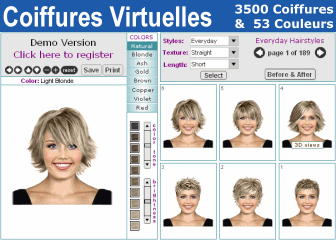 coiffures virtuelles - logiciel coiffures
