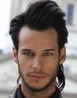 Bohemian look with long sideburns for men