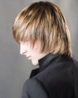 Long male hair with different shades of blonde