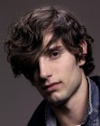 men's hair with waves