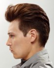 Youthful male hair with a quiff and short nape
