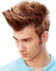 Fashionable male hair with a quiff and spikes