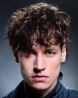 Romantic hairstyle with curls for gentlemen