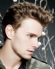 Male 1950s look for naturally curly hair