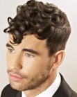 Vintage hairstyle for men with curls