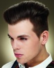 Men's hairstyle with clipper cut sides